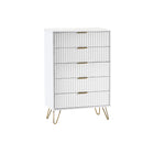 Murano Chest Of Drawers With 5 Drawers 1.2m - Matt White