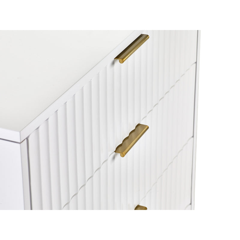 Murano Chest of Drawers with 5 Drawers 1.2m - Matt White