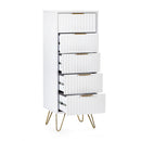 Murano Chest Of Drawers With 5 Drawers Tallboy 1.2m - Matt White