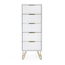 Murano Chest Of Drawers With 5 Drawers Tallboy 1.2m - Matt White