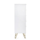 Murano Chest Of Drawers With 5 Drawers Tallboy 1.2m - Matt White