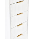 Murano Chest Of Drawers With 5 Drawers Tallboy 1.2m - Matt White