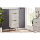 Murano Chest Of Drawers With 5 Drawers Tallboy 1.2m - Matt White