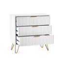 Murano Chest Of Drawers With 3 Drawers 80cm - Matt White