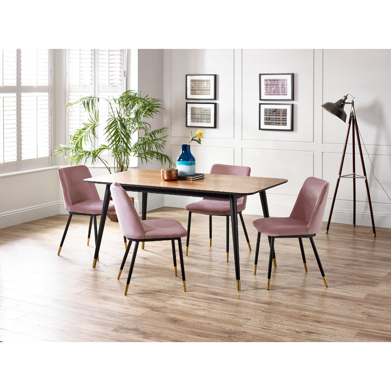 Findlay Rectangular Dining Table 1.6m - Walnut & Black