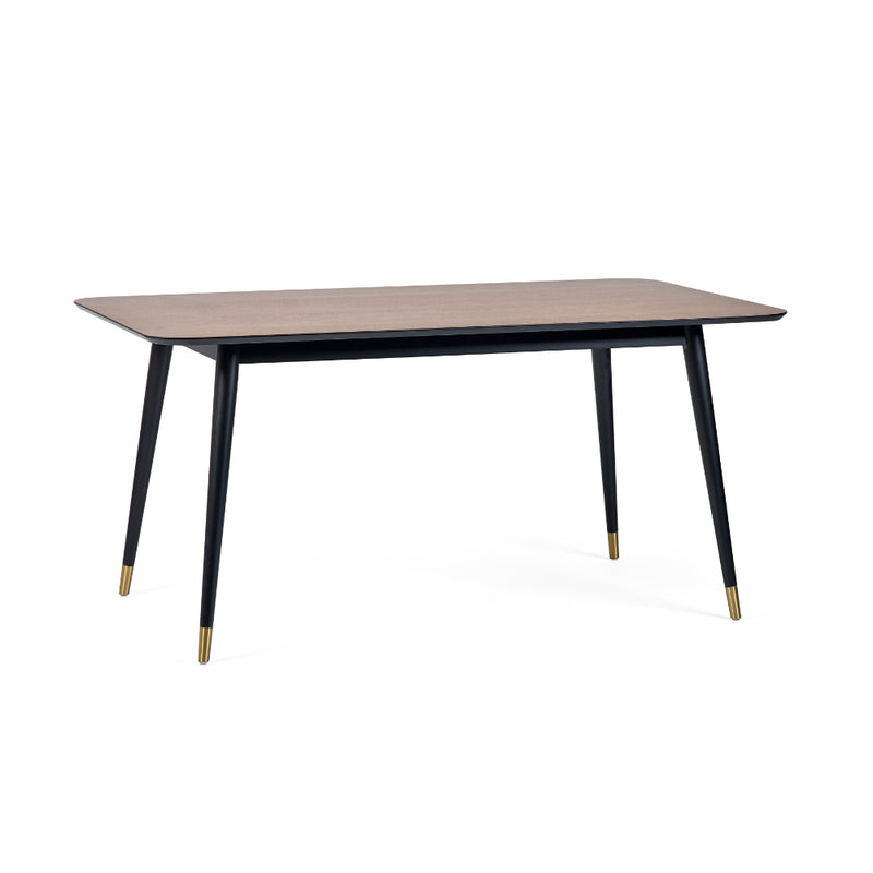 Findlay Rectangular Dining Table 1.6m - Walnut & Black