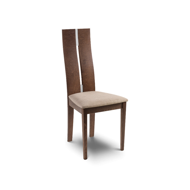 Cayman Dining Chairs Set of 2 - Walnut/Cream