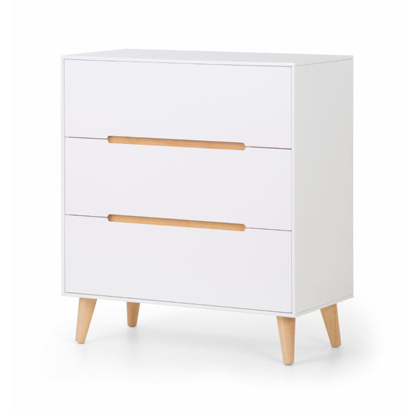 Livia Chest Of Drawers With 3 Drawers 80cm - White