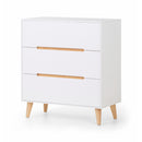 Alicia Chest Of Drawers With 3 Drawers 80cm - White