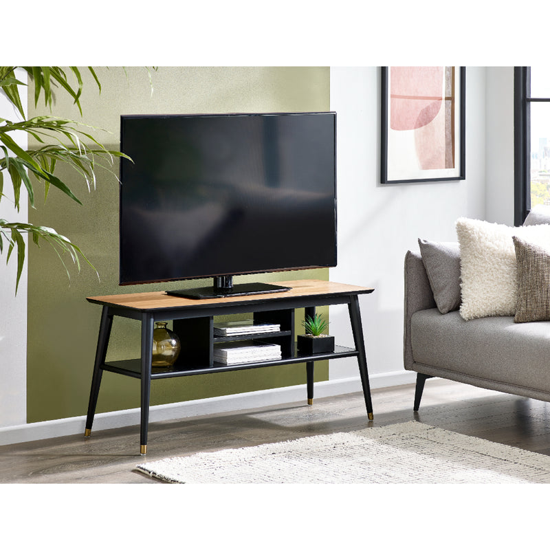 Findlay Media Unit 1.2m - Walnut & Black