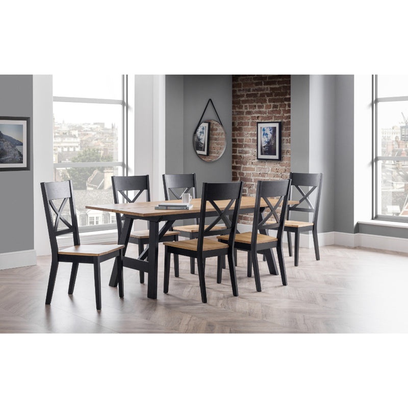 Hockley Dining Chairs Set of 2- Black/Oak