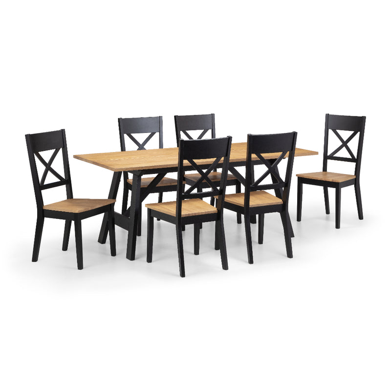 Hockley Dining Chairs Set of 2- Black/Oak