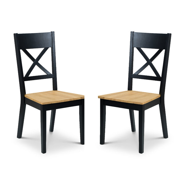 Hockley Dining Chairs Set Of 2- Black/Oak