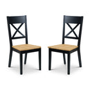 Hockley Dining Chairs Set Of 2- Black/Oak