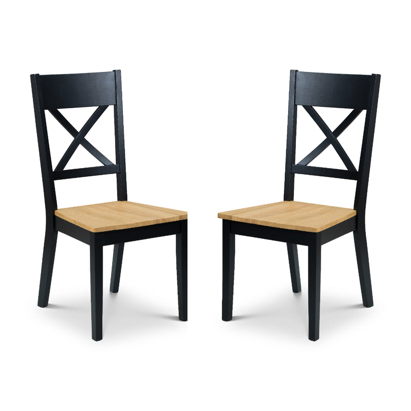 Hockley Dining Chairs Set of 2- Black/Oak