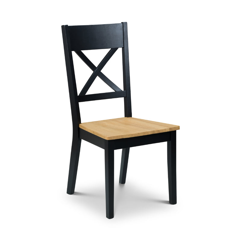 Hockley Dining Chairs Set of 2- Black/Oak