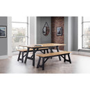 Hockley Dining Bench 1.4m - Black/Oak
