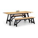 Hockley Dining Bench 1.4m - Black/Oak