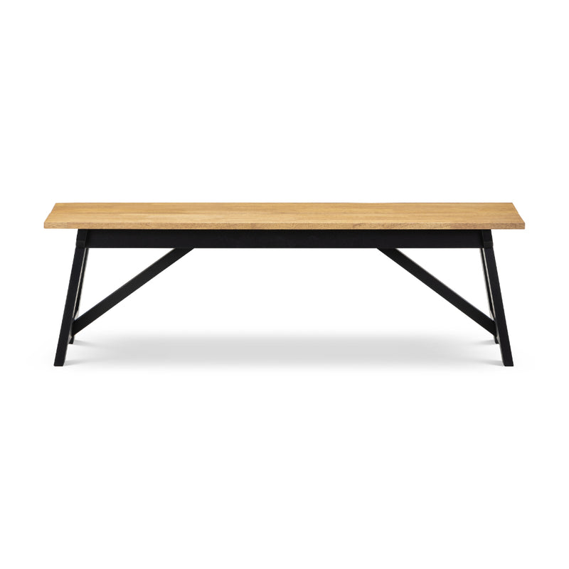 Hockley Dining Bench 1.4m - Black/Oak