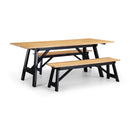 Hockley Dining Bench 1.4m - Black/Oak