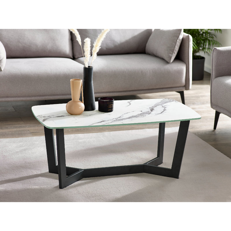 Olympus Coffee Table 1.1m - White Marble