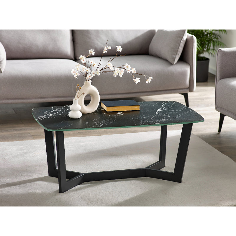 Olympus Coffee Table 1.1m - Black Marble