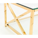 Miami Coffee Table 1.2m - Glass & Gold