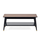 Findlay Coffee Table With Shelf 1.1m - Walnut & Black