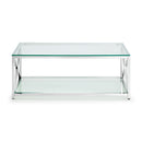 Miami Coffee Table 120x60cm - Glass & Silver