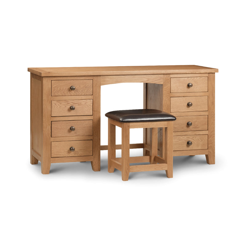 Marlborough Dressing Table With Twin Pedestals 1.4m - Oak