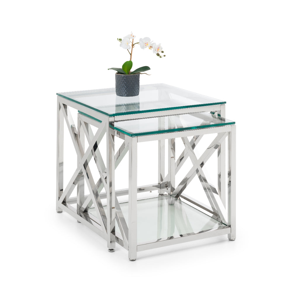 貴重 UK Vintage NATHAN Glass Nest Table 貴重 UK Vintage NATHAN Glass Nest Table