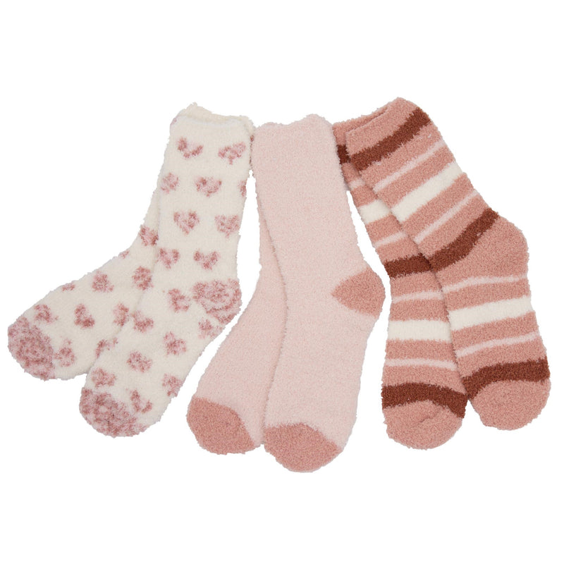 Ladies Design Cosy Socks 3 pack - Pink