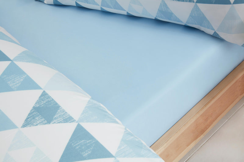 Lewis's Printed Bed In A Bag - Blue Geometric Triangle