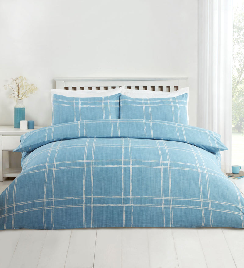 Lewis's Printed Bed In A Bag - Blue Check