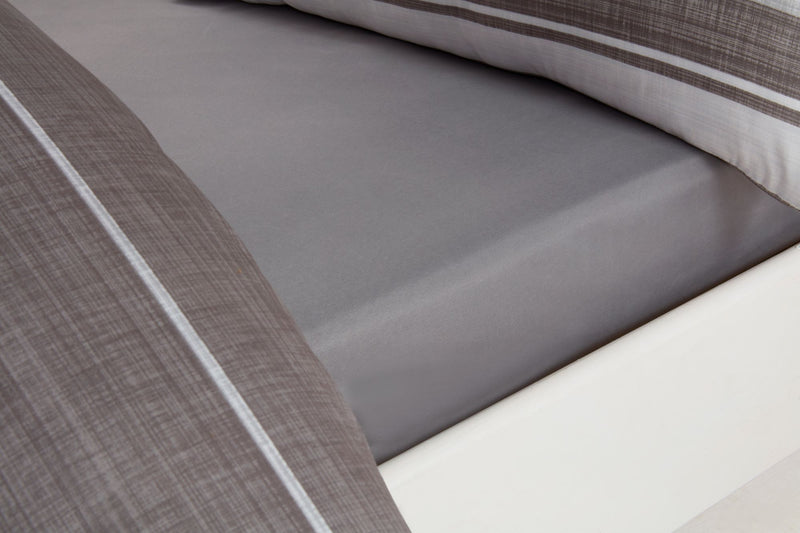 Lewis's Printed Bed In A Bag - Grey Stripe