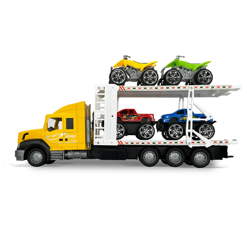 JS Toys Vehicle Transporter Set - City Truck 898 5 Piece