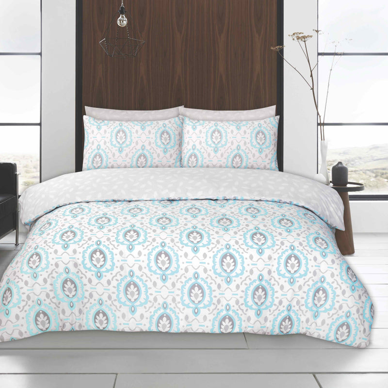 Lewis's Twin Pack Astrid / Collette Duvet Set - Duck Egg