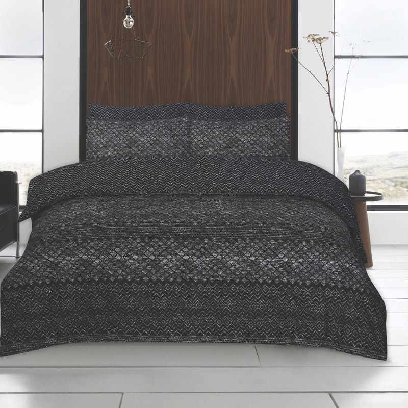 Lewis's Twin Pack Hadrian / Damond Duvet Set - Grey