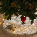 Livingandhome Snow White Plush Christmas Tree Skirt for Holiday Decoration
