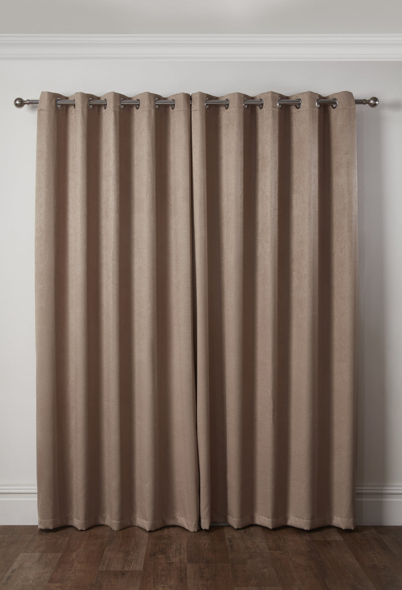 Ambiance Embossed Thermal Curtain - Taupe