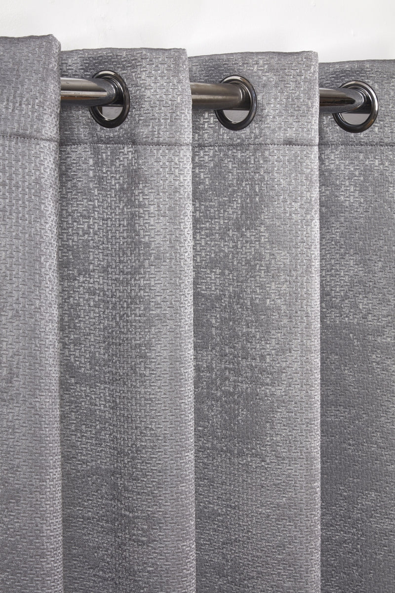 Ambiance Embossed Thermal Curtain - Charcoal