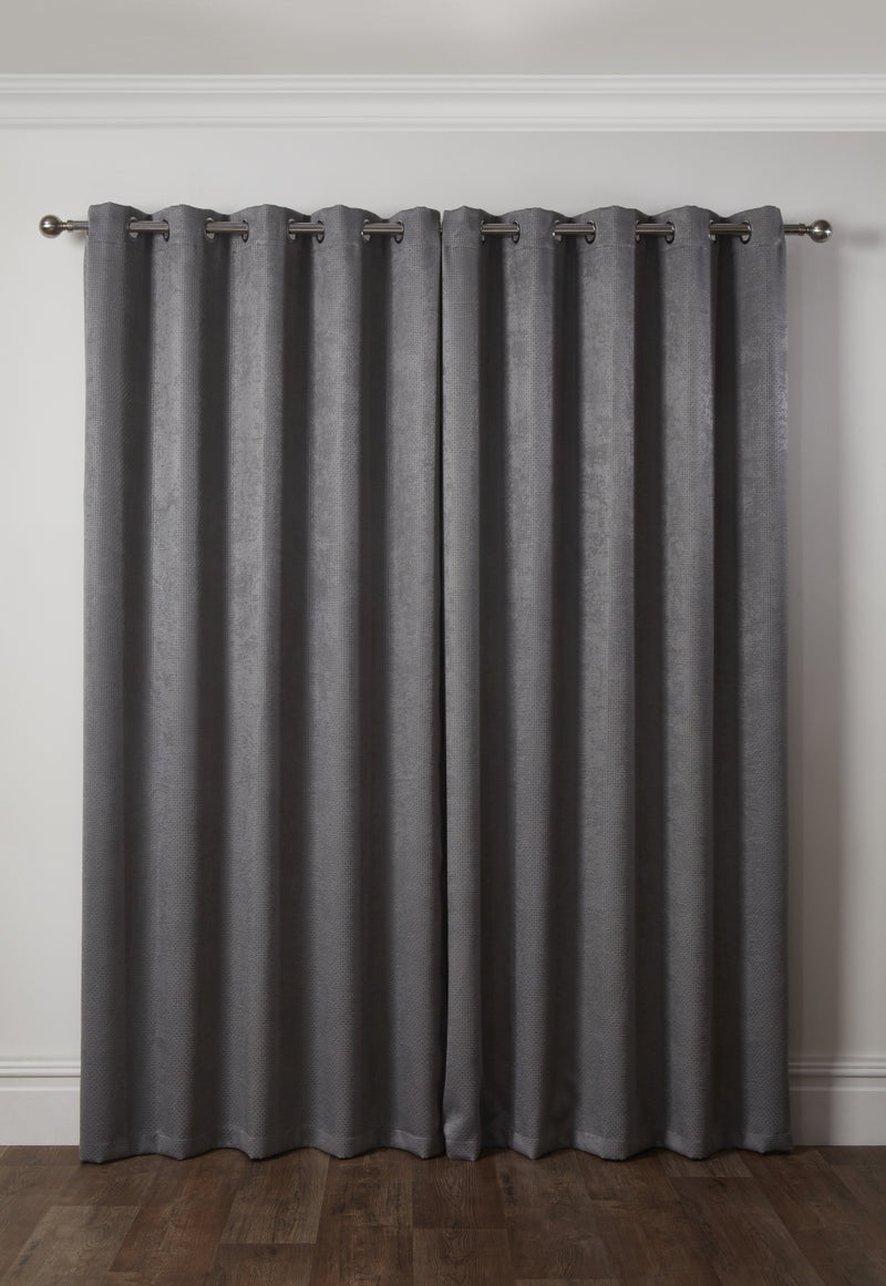 Ambiance Embossed Thermal Curtain - Charcoal