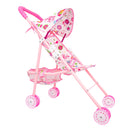 Kids Toy Stroller Pram - Pink with Pretty Design