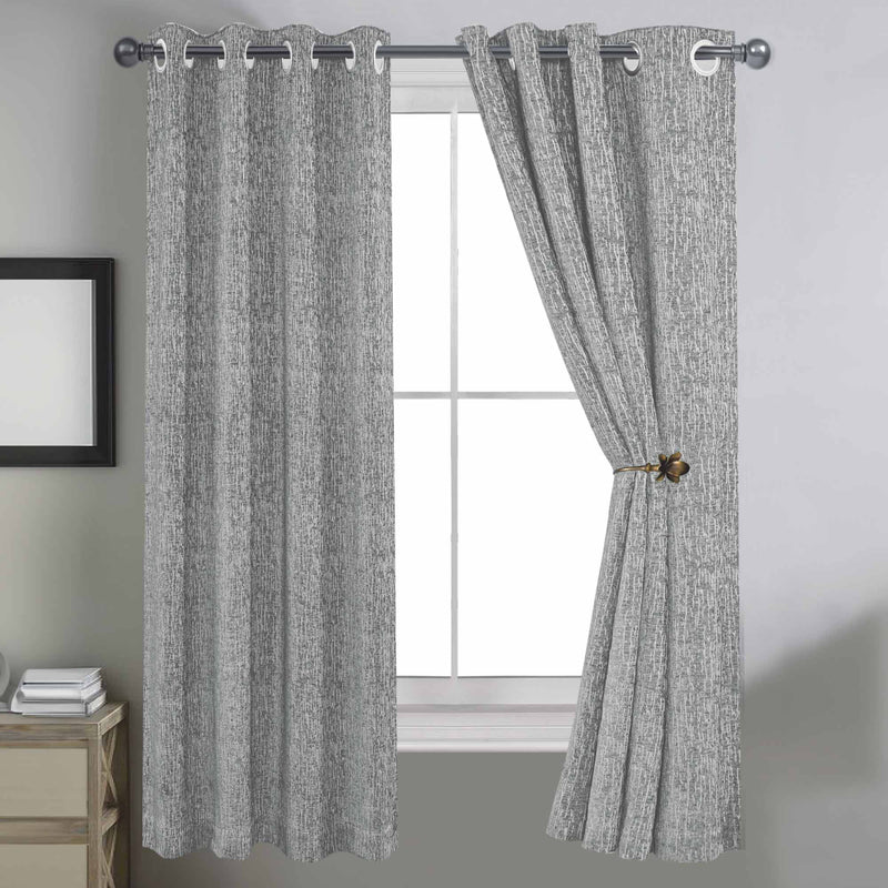 Lewis's Hampstead Eyelet Curtain - Silver