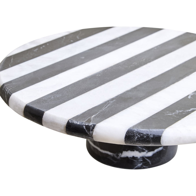 Soma Large Black and White Marble Cake Stand