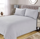 Lewis's Waffle Microfibre Duvet Set - Silver