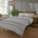 Lewis's Ikat Stripe Duvet Set - Grey