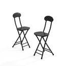 Livingandhome Set of 2 Compact Wooden Folding Chairs with Metal Legs