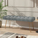 Livingandhome Gold Hairpin Leg Velvet Bench