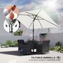 Outsunny Garden Parasol, Outdoor Umbrella With Tilt Function, Cream White
